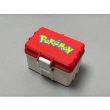 Print Zone Pokemon Tcg Kilitli Kart Saklama Kutusu - Orijinal Logolu ve Figürlü Mandallı Case Deck Box