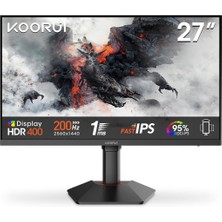 Koorui G2722P 27" 1 Ms 2k Pivot IPS 200 Hz Oyuncu Monitörü Teşhir