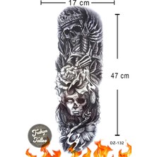 Trakya Tattoo 1-2 Hafta Kalıcı Tam Kol Gül Kadın Kurukafa Yılan Geçici Dövme