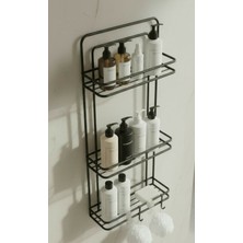 Empressco Eva Metal Tasarım Ömür Boyu Paslanmaz Yapışkanlı Düz Banyo Düzenleyici Şampuanlık Duş Rafı Siyah 2 Adet Lif Kancalı - Fiyatı, Yorumları