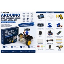 İz Atölye Iz Atölye Arduino 2WD Engelden Kaçan Robot Araba Seti ( Senyap Set, Demonte )