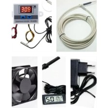 Garanti Kuluçka Kuluçka Seti, W3001 Termostat, Nem Ölçer, Dc 12V Fan, Adaptör, 1 Metre Rezistans Isıtıcı Kablo
