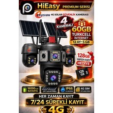 Esvision 7021 128GB 4 Kameralı 4g Çift Solar Panel 16X Zoom Dual Batarya Hieasy Aov (Sürekli Kayıt) Gece Görüş Çift Yönlü Ses Turkcell 1 Yıl Internet