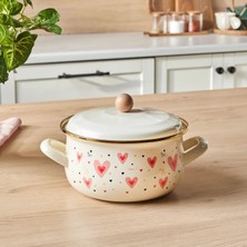 Karaca Kalp Detaylı  Pink Love Tencere 18 cm