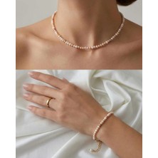Eyla Collection Renkli Doğal Inci Seti - Kolye & Bileklik