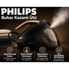Philips Siyah Renkli Hız Modlu Otomatik Buhar Destekli Kazanlı Ütü, 170 G/dk Sürekli Buhar, Steam Glide Plus Taban, Kompakt Tasarım ve Günlük Kullanımda Kolay Temizlik