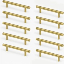 Hakay 10 Adet Altın Renk Metal Mutfak Çekmece Dolap Kulpları (128 Mm)