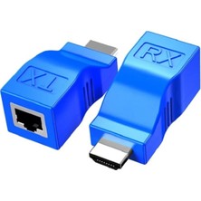 Zeyar Teknoloji 30 Metre HDMI To RJ45 CAT5E/CAT6 Ağ Kablosu Üzerinden HDMI Uzatıcı Extender (Tx + Rx Set)