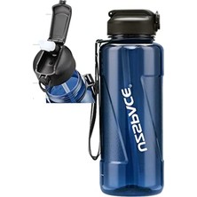 Hakay 1500ML Mega Boy Tritan Su Matarası - Pipetli Tasarım, Lacivert Renk
