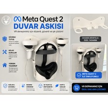 Print Zone Meta Quest 2 Uyumlu Duvara Monte Stand - Sanal Gerçeklik Gözlüğü Organizeri