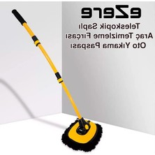Ezere LS-426 Teleskopik Araç Temizleme Fırçası Oto Yıkama Paspası Siyah,sarı