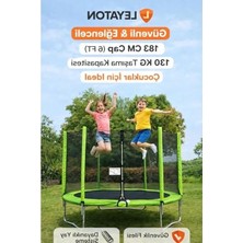 Hakay 183 cm Trambolin, Fileli ve Korumalı, 130 kg Taşıma Kapasitesi