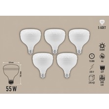 Cata CT-4155 Kristal 55W Torch LED Ampul 6400K Beyaz Işık (5ADET)