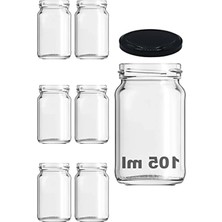 Hakay 105 ml Şeffaf Cam Kavanoz, 6 Adet Metal Kapaklı Konserve Seti