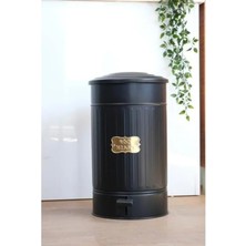 Hakay 30 Litre Siyah Pedallı Çöp Kovası | Paslanmaz Galvaniz Metal Yapı