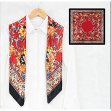 Deserto Fashion Gala Serisi Saten Polyemid Eşarp - Özel Günler Için Göz Alıcı Parlaklık 90X90