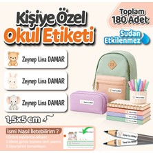 Obibaskı Kişiye Özel Okul Etiket Seti - 180 Adet - Kokusuz Ekolojik Mürekkep Pvc Etiket Sticker-Sevimli Hayvanlar