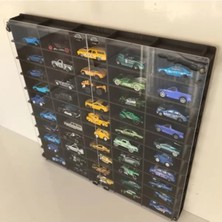 Hakay Pleksi Kapaklı 1/64 Ölçekli Model Araç Rafı, 50 Araç Kapasitesi