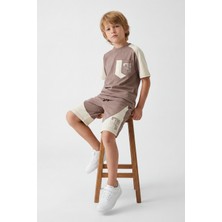 Joy Kids Erkek Çocuk %100 Pamuk Çok Parçalı Rahat Takım (9-12YAŞ) (Bej-Kahve)