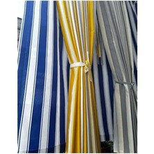 Hakay Sarı-Beyaz 280 x 210 cm Branda Balkon Perdesi, Kornişli ve Bağcıklı