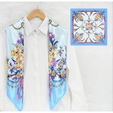 Deserto Fashion Gala Serisi Saten Polyemid Eşarp - Özel Günler Için Göz Alıcı Parlaklık 90X90