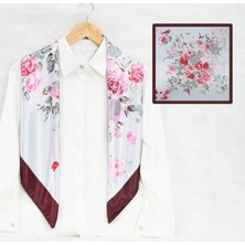 Deserto Fashion Gala Serisi Saten Polyemid Eşarp - Özel Günler Için Göz Alıcı Parlaklık 90X90
