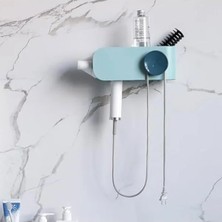 Hakay Duvara Monte Saç Kurutma Makinesi Tutucu, Mavi Banyo Organizatörü