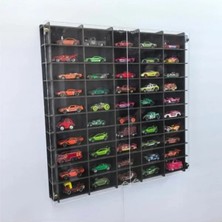 Hakay Pleksi Kapaklı 1/64 Ölçek Model Araç Rafı, Hotwheels ve Matchbox Uyumlu