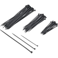 Hakay Siyah Plastik Kablo Bağı Seti, 100 mm - 250 mm Uzunlukta 60 Adet