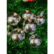 Eng Parti Dünyası Gümüş Renk Yılbaşı Ağacı Süsü 5cm 6'lı Set – Parlak Noel Topu | ENG-106 |