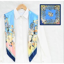 Deserto Fashion Gala Serisi Saten Polyemid Eşarp - Özel Günler Için Göz Alıcı Parlaklık 90X90