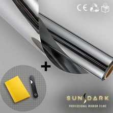 75 cm x 6 M | Silver (Aynalı) Cam Filmi %20 | Uygulama Setli