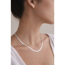 Owentis Çelik Silver Basic Italyan Zincir Kolye (40+5 Cm) -Kararma Yapmaz-