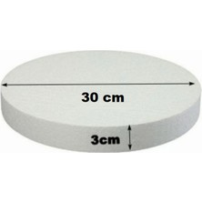Dekoras Strafor Köpük Yuvarlak Köpük Pasta Taban Altlığı (30X3 Cm)
