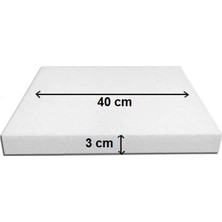 Dekoras Strafor Köpük Dikdörtgen Pasta Taban Altlığı (40X50X3 Cm)