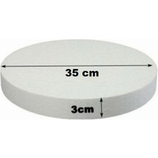 Dekoras Strafor Köpük Yuvarlak Köpük Pasta Taban Altlığı (35X3 Cm)