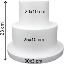 Strafor 2 Katlı Maket Pasta (20X10-25X10 Cm) Tabanlık 30X3 cm