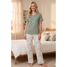 24843-NENA Next V Yaka Patlı % 100 Pamuk Kısa Kollu Pijama Takımı