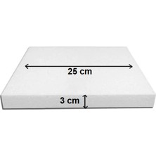 Dekoras Strafor Köpük Kare Pasta Taban Altlığı (25X25X3 Cm)