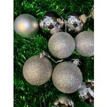 Eng Parti Dünyası Gümüş Yılbaşı Ağacı Süsü 5cm 24’lü Set – Parlak ve Mat Karışık Gümüş Renk Noel Topları- ENG-110