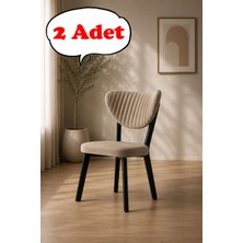 Teknor 2 Adet  Elma Sandalye Modern Kadife Kapitone Sırtlı Mutfak Yemek Odası Balkon Kafe Sandalyesi 85 cm