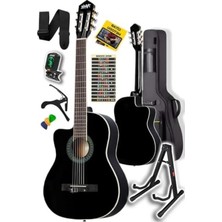 Hakay Midex MGX-100BK-ST Üst Seviye Klasik Gitar 4/4 Sap Ayarlı (Çanta Stand Tuner Capo Askı Metod Pena)