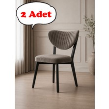 Teknor 2 Adet  Elma Sandalye Modern Kadife Kapitone Sırtlı Mutfak Yemek Odası Balkon Kafe Sandalyesi 85 cm