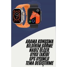 Çetiner Group® Akıllı Saat Kordon Hediyeli Güçlü Batarya Kapasiteli Titreşimli Bildirim Görme Unisex