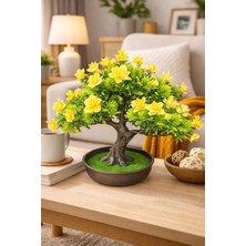 Eng Parti Dünyası Dekoratif Saksılı Yapay Çiçekli Ağaç (Bonsai Form)