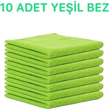 Elcy Mikrofiber Temizlik Bezi 10'lu 40X40 Mutfak Yer Banyo Temizleme Bezi Havlu Bez Yesil Renk