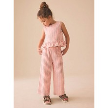 İnebolu Kids Kız Çocuk Krinkıl Pantolon ve Bluz 2'li Takım Çizgili