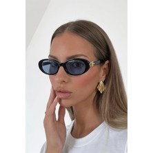 Ren Eyewear Livya Kadın Güneş Gözlüğü UV400 Korumalı Lacivert Cam Siyah Ekstra Hafif Çerçeve