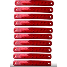 Astraled 10 Adet 9 Led'li Parmak LED Kırmızı Kamyon Tır ve 12/24 Volt Araçlar Aksesuar Dorse & Etek Lambası