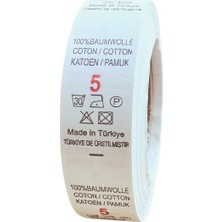 Örenler Plastik 2 cm Bez Numara Yıkama Yaka Etiketi (500'LÜ Rulo) 5